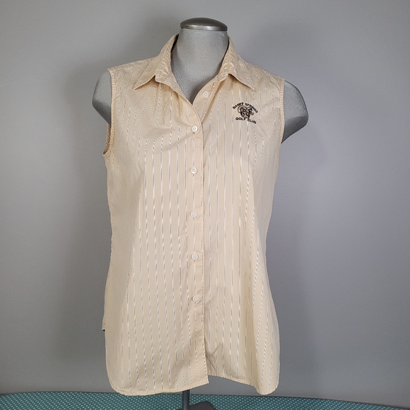 Yellow stripe cotton golf shirt - Picture 2 of 9